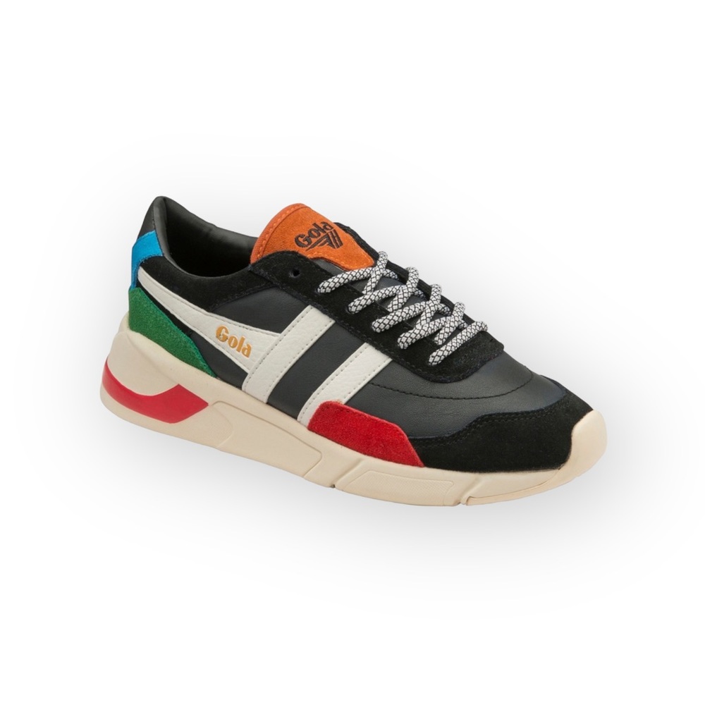 Gola aso Free People ψ Eclipse Trident Comfort Trainers Suede Sneakers ψ Black - Picture 1 of 16